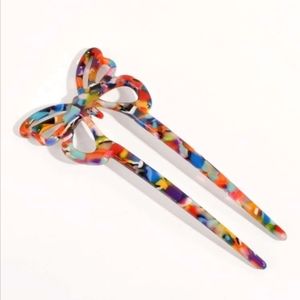 Multicolored Butterfly hair pin/ stick